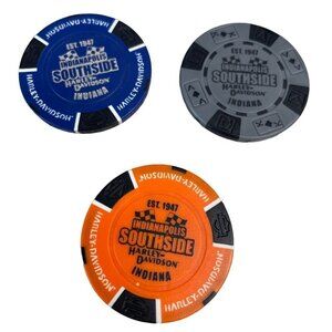 Harley Davidson Poker Chips Dealer Lot of 3 Southside Indianapolis IN
